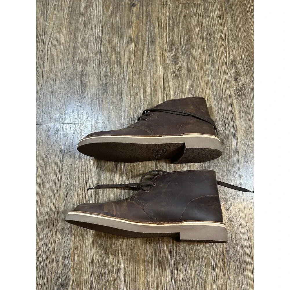 Clarks Bushacre Chukka Boot Mens 7 Brown leather Lace Up Casual Dress Boot